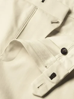 Formele Broek|Charles Tyrwhitt Naturel Cream - Classic Fit ultimate chino zonder plooien