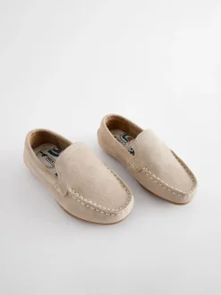 Gelegenheidskleding*Next Naturel kiezelkleur - Suede Slip-Ons Loafer Shoes