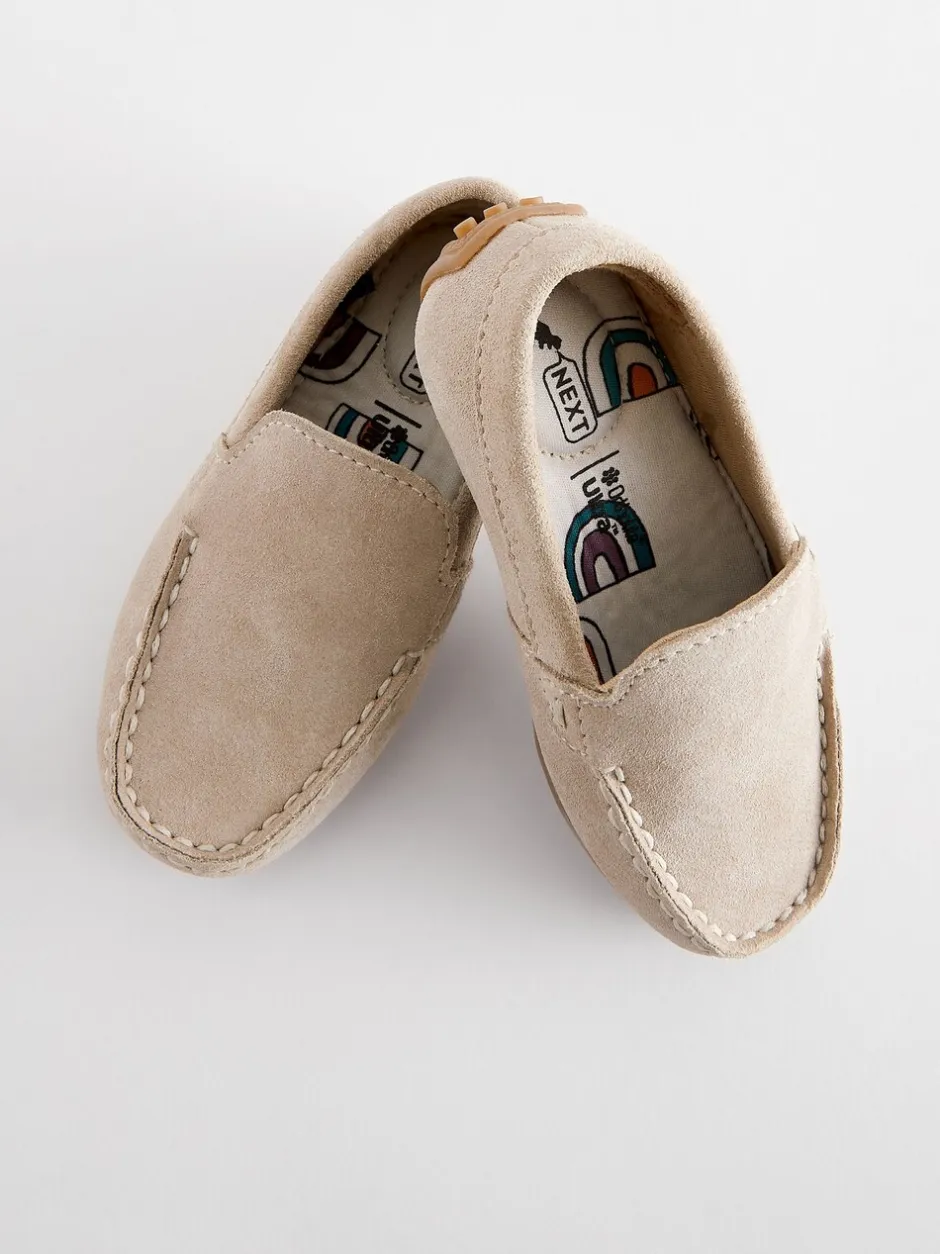 Gelegenheidskleding*Next Naturel kiezelkleur - Suede Slip-Ons Loafer Shoes