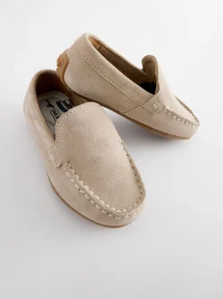 Gelegenheidskleding*Next Naturel kiezelkleur - Suede Slip-Ons Loafer Shoes