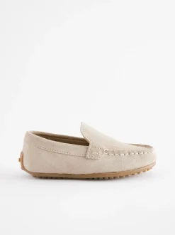 Gelegenheidskleding*Next - Suede Slip-Ons Loafer Shoes Naturel kiezelkleur