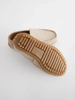 Gelegenheidskleding*Next - Suede Slip-Ons Loafer Shoes Naturel kiezelkleur