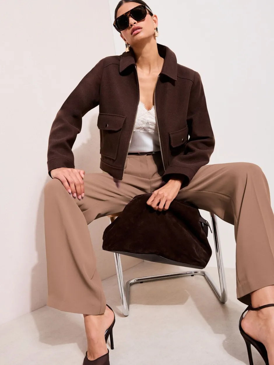 Kostuums En Werkkleding|Broeken*Friends Like These - Premium broek met wijde pijpen en elastiek aan de achterkant Naturel Latte