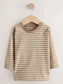 Tops|T-Shirts*Next - T-shirts met lange mouwen en dierenfiguurprint verpakking van 3 (3 mnd - 7 jr) Naturel Lichtbruin Hamish