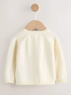 Truien En Breisels|Gebreide Kleding*Next Naturel met borduursel - Baby Bunny Cardigan (0mths-3yrs)