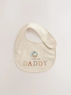 Slabbetjes|Next Naturel met figuurtje - I Love My Mummy/Daddy-babyslabbetjes 2 stuks
