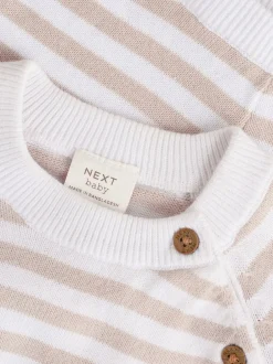 Gebreide Kleding|Next Naturel met strepen - Gebreide top- en leggingset (0 mnd - 2 jr)
