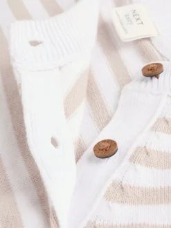 Gebreide Kleding|Next Naturel met strepen - Gebreide top- en leggingset (0 mnd - 2 jr)