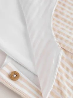 Rompertjes En Tuinbroeken*Next - Geweven bretelbroeken en bodysuit babyset (0mnd -2jr) Naturel met strepen