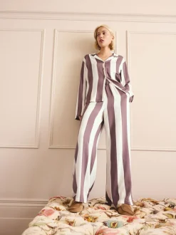 Pyjama's|Loungewear|Next - Pyjama's met knoopsluiting Naturel met strepen