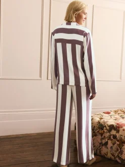Pyjama's|Loungewear|Next - Pyjama's met knoopsluiting Naturel met strepen