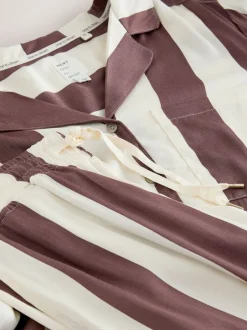 Pyjama's|Loungewear|Next - Pyjama's met knoopsluiting Naturel met strepen
