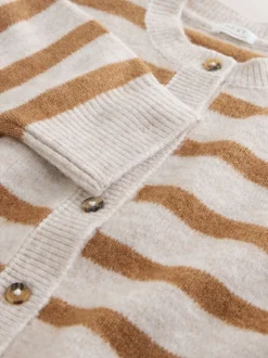 Gebreide Kleding*Next - Vest met knopen (3-16jr) Naturel met strepen