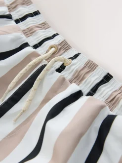 Badkleding|Next - Zwembroek met print (3-16jr) Naturel met strepen