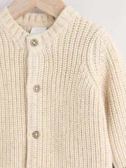 Truien En Breisels|Gebreide Kleding|Next - Grofgebreid babyvestje met borduursel Naturel Milk Club