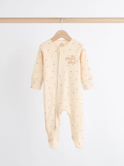 Babypakjes En Babypyjama's|Next Naturel Milk Club - Set van 3 babyslaapzakjes met tweewegrits van 100% katoen (0 mnd - 2 jr)