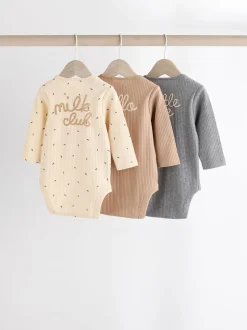 Rompertjes En Hemdjes|Rompertjes En Hemdjes|Next Naturel Milk Club - Set van 3 babyrompertjes