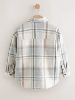 Shirts*Next - Gevoerde shacket (3-16jr) Naturel Ruit Borg gevoerd
