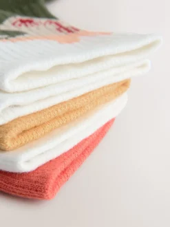 Sokken|Next Naturel Westers - Set van 5 paar geribbelde sokken met verzacht voetbed, katoengehalte en gekleurde boorden