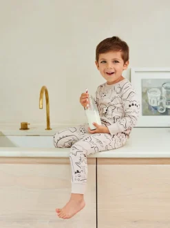 Pyjama's*Next Naturel/zwart dinosaurus - Verpakking van 3 knusse pyjama's (9 mnd-10 jr)