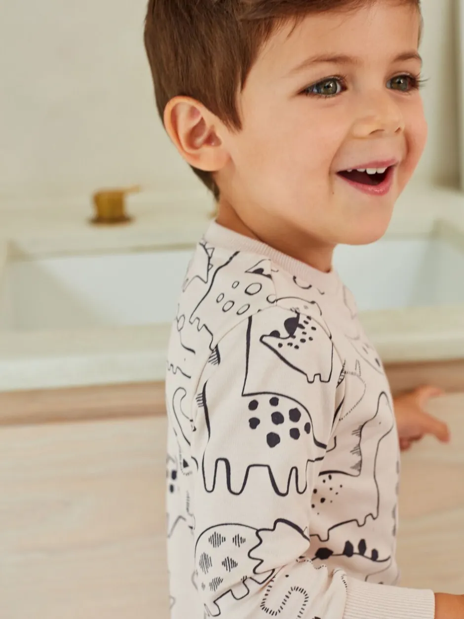 Pyjama's*Next Naturel/zwart dinosaurus - Verpakking van 3 knusse pyjama's (9 mnd-10 jr)