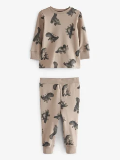 Pyjama's*Next Naturel/zwart dinosaurus - Verpakking van 3 knusse pyjama's (9 mnd-10 jr)