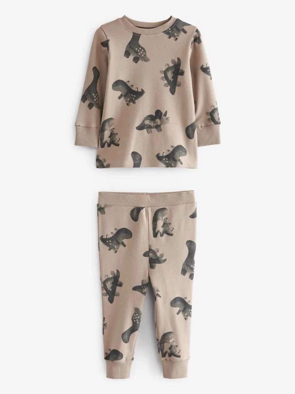 Pyjama's*Next Naturel/zwart dinosaurus - Verpakking van 3 knusse pyjama's (9 mnd-10 jr)