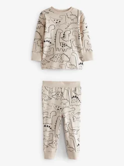 Pyjama's*Next Naturel/zwart dinosaurus - Verpakking van 3 knusse pyjama's (9 mnd-10 jr)