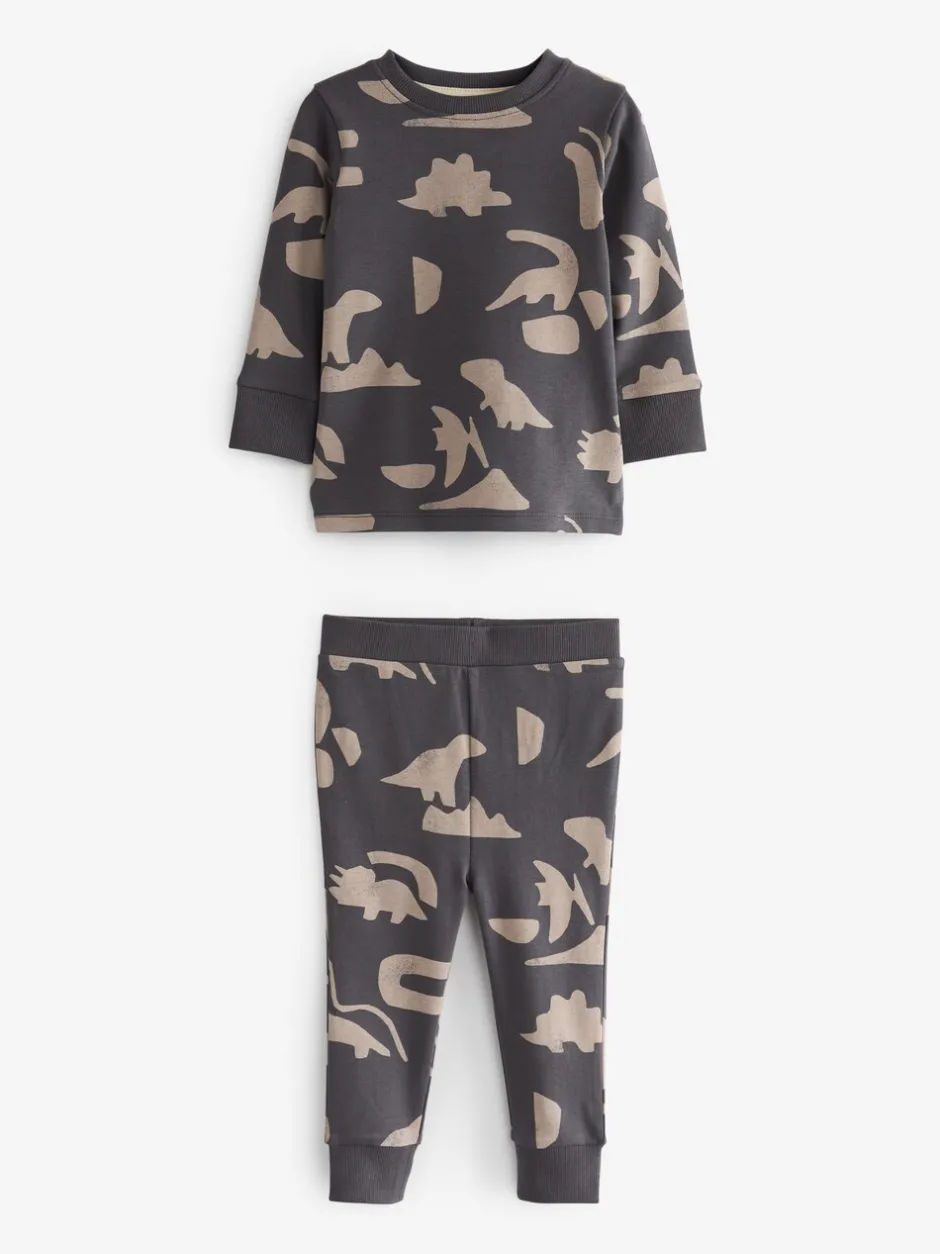 Pyjama's*Next Naturel/zwart dinosaurus - Verpakking van 3 knusse pyjama's (9 mnd-10 jr)