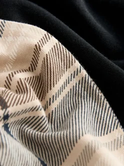 Pyjama's|Loungewear*Next - Jersey pyjama met korte mouwen Naturel/zwart geruit