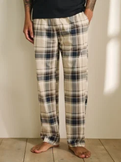Pyjama's|Loungewear*Next - Jersey pyjama met korte mouwen Naturel/zwart geruit