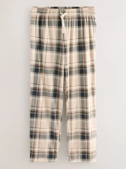 Pyjama's|Loungewear*Next - Jersey pyjama met korte mouwen Naturel/zwart geruit