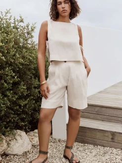 Shorts|Next Natuurlijk - 100% linnen bermudashort