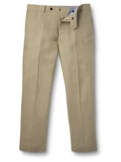 Formele Broek|Charles Tyrwhitt - slim fit 100% linnen broek Natuurlijk
