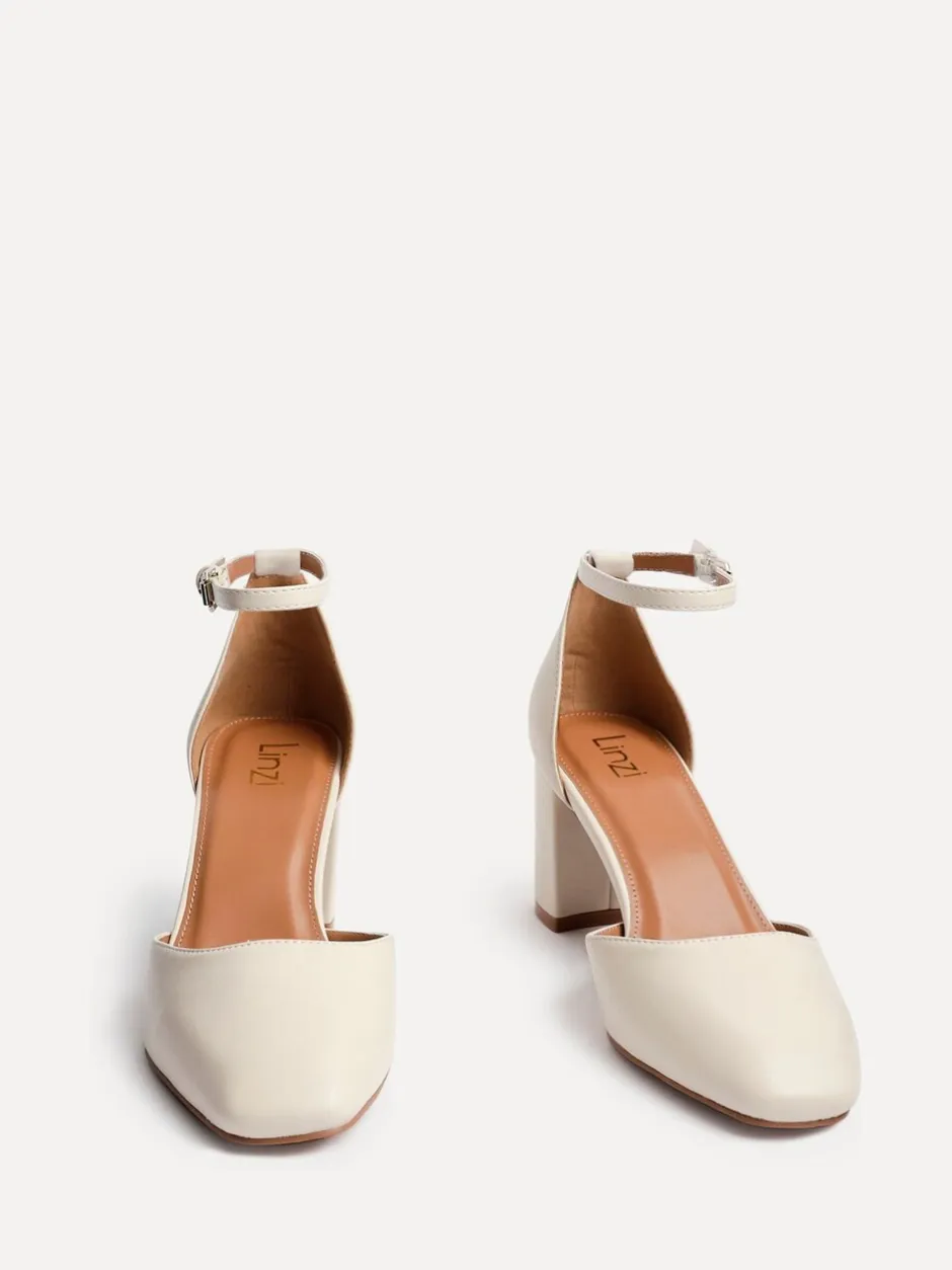 Schoenen Met Hakken|Linzi - Sydney Square Toe Court Heels Natuurlijk