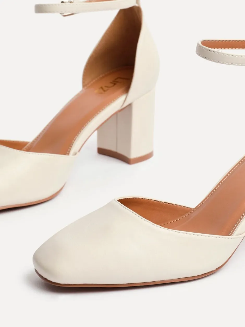 Schoenen Met Hakken|Linzi - Sydney Square Toe Court Heels Natuurlijk