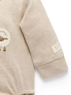 Rompertjes En Hemdjes|Rompertjes En Hemdjes*Purebaby - Appliqué Bodysuit Natuurlijk