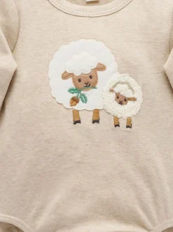 Rompertjes En Hemdjes|Rompertjes En Hemdjes*Purebaby - Appliqué Bodysuit Natuurlijk