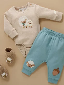 Rompertjes En Hemdjes|Rompertjes En Hemdjes*Purebaby - Appliqué Bodysuit Natuurlijk