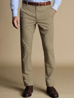 Formele Broek|Charles Tyrwhitt - Slim Fit - - Ultieme strijkvrije Franse slim-fit chino Natuurlijk