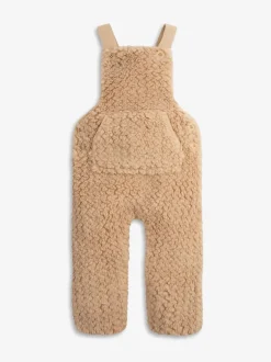 Rompertjes En Hemdjes|The Little Tailor - - Set van dikke tuinbroek van sherpafleece en body voor baby's Natuurlijk