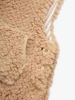 Rompertjes En Hemdjes|The Little Tailor - - Set van dikke tuinbroek van sherpafleece en body voor baby's Natuurlijk