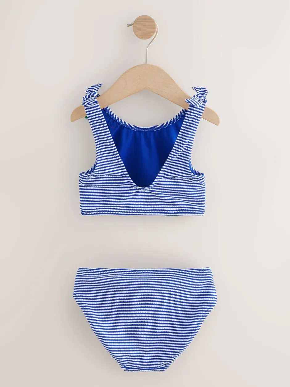 Badkleding*Next - Bikini (3-16 jr) Navy Blue Cherry Stripe Crinkle