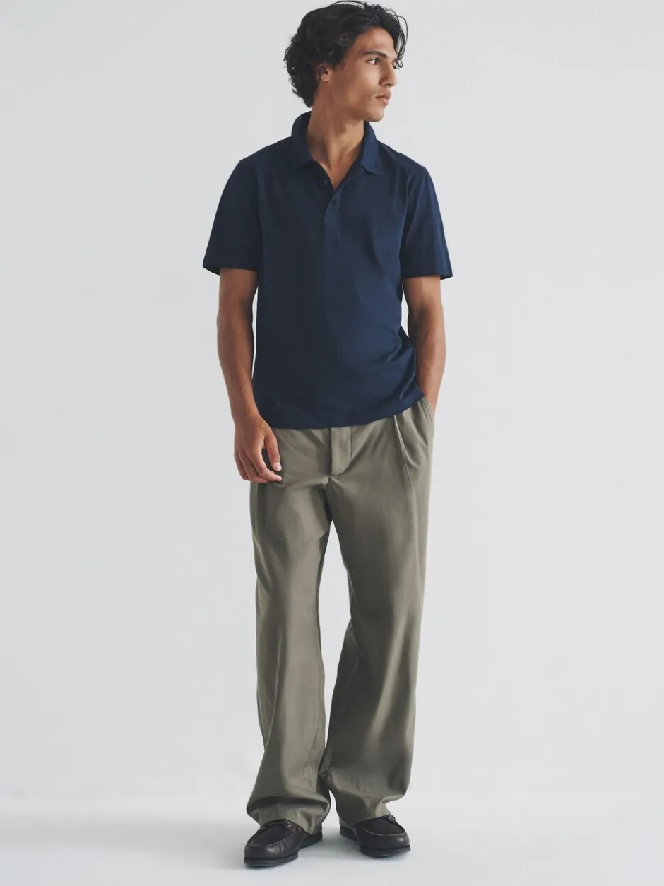 Poloshirts*The Set - 3 Pack Short Sleeve Cotton Jersey Polo Shirts Navy Blue/Brown/White