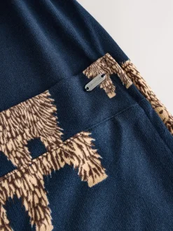 Alle Nacht- En Loungekleding|Badjassen*Next Navy Hamish The Highland Cow - Cosy Lightweight Dressing Gown