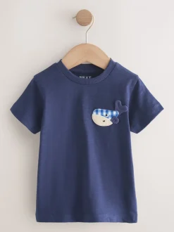 T-Shirts|Tops*Next - Verpakking van 3 T-shirts met korte mouwen en applicatie (3mnd-7jaar) Navy Sea Animal
