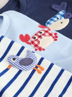 T-Shirts|Tops*Next - Verpakking van 3 T-shirts met korte mouwen en applicatie (3mnd-7jaar) Navy Sea Animal