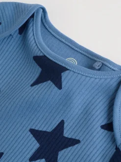 Rompertjes En Hemdjes|Rompertjes En Hemdjes*Next Navy Star - Set van 5 rompertjes met lange mouwen