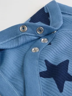 Rompertjes En Hemdjes|Rompertjes En Hemdjes*Next Navy Star - Set van 5 rompertjes met lange mouwen
