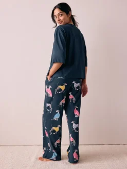Pyjama's|Loungewear*Next Navy Whippet - Tricot pyjama met korte mouwen